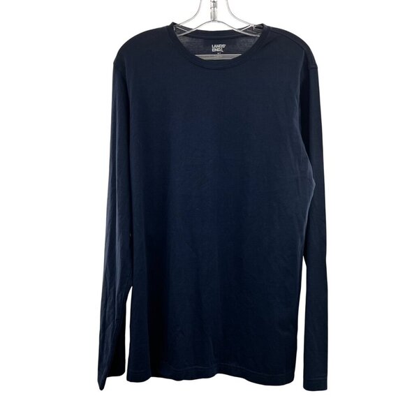 Lands' End Men's Long Sleeve Tee Navy Size Medium Tall - Picture 1 of 9
